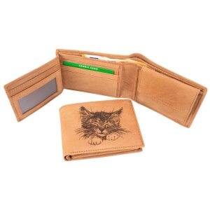Leather wallet - Cat wallet