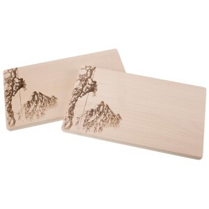 Schneidebrett auf FSC® Ahornholz 26 x 15 x 1,5 cm mit Motiv Kletterer