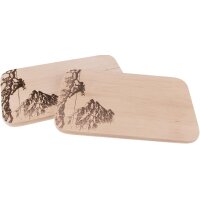 Schneidebrett FSC® Erle 22,5 x 12,5 x 1,2 cm - Kletterer