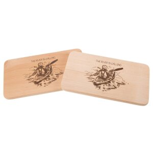 Schneidebrett FSC® Erle 22,5 x 12,5 x 1,2 cm - Kajak - The River is Calling