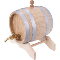 1L oak barrel with brass tap - schnapps barrel ideal for...