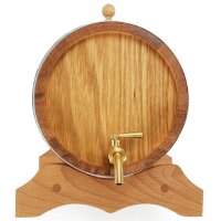 Eichenfass 5L mit Messing-Zapfhahn - Schnapsfass ideal für Whisky, Wein & Mehr