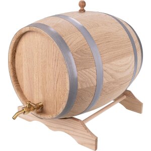 Eichenfass 10L mit Messing-Zapfhahn - Schnapsfass ideal für Whisky, Wein & Mehr