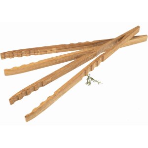 High-quality barbecue tongs/sausage tongs made from oiled oak - 39 cm