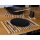 High-quality wooden placemat made of oiled hazelnut wood with bark (approx. 35 x 35 x 1.4 cm)