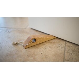 Holz Türstopper Türkeil aus geölter Esche mit Kordel