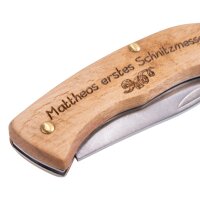 Kindersicheres Schnitzmesser aus Holz - personalisiertes...