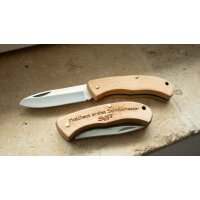 Child-safe wooden carving knife - personalized pocket knife with a name of your choice