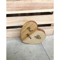 Wooden heart made of oiled ash medium 18 x 18 cm with laser engraving "Best Mom"
