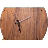 Moderne Wanduhr aus Holz - Schlichtes Rundes Design mit geräuschlosem Funkuhrenwerk