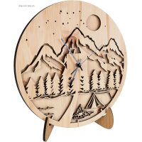Outdoor & Camping Wanduhr aus Wunschholz mit...