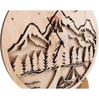 Outdoor & Camping Wanduhr aus Wunschholz mit...
