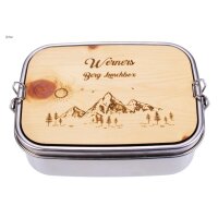 Personalisierte Lunchbox aus Edelstahl mit Schneidebrett...