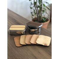Personalized stainless steel lunch box with cutting board - Camping lunch box -