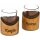 Wooden tea light turned from alder with bark and glass insert 8 x 6.5 cm