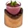 Wooden tea light turned from alder with bark and glass insert 8 x 6.5 cm