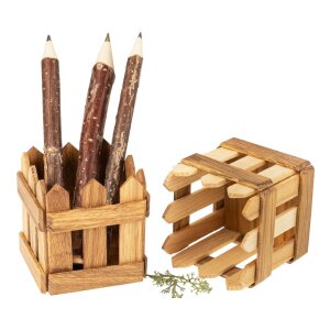 Handcrafted cherry wood pencil box | Elegant storage approx. 75 x 75 x 75 mm
