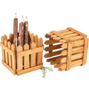 Handgefertigte Kirschholz-Stiftebox | Elegante Aufbewahrung  ca. 90 x 90 x 90 mm