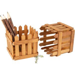 Handgefertigte Kirschholz-Stiftebox | Elegante Aufbewahrung  ca. 115 x 115 x 115 mm