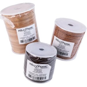 Lederband 2 mm - Lederriemen Natur ohne Färbung - 100 Meter Rolle