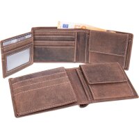 Natural leather wallet dark brown - Stylish wallet