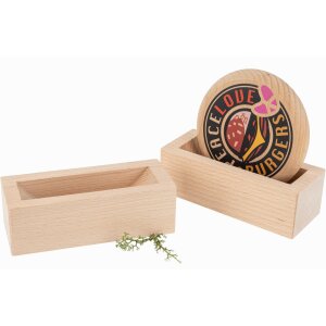 Beermat holder/stand made of beech wood 12.5x5x4 cm