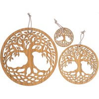 Wooden mural / window picture tree of life made of FSC® oiled oak
