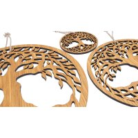 Wooden mural / window picture tree of life made of FSC® oiled oak