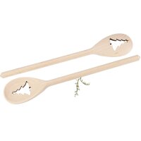 Holz Kochlöffel oval aus Buche – 30 cm –...