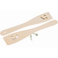 Beech wood spatula with laser cut-out - Smiley
