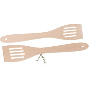 Spatula with slots made of beech wood - 30 cm