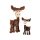 Rustic Christmas moose made of solid alder wood with bark - handmade 9 x 5 cm
