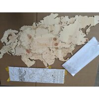 Holz 3D Weltkarte Wanddeko aus verschiedenen Holzarten FSC® zertifiziert