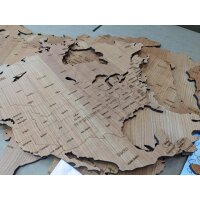 Holz 3D Weltkarte Wanddeko aus verschiedenen Holzarten FSC® zertifiziert