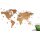 Wooden world map wall decoration