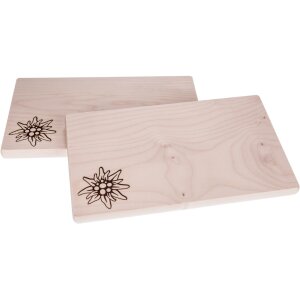Schneidebrett auf FSC® Ahornholz 26 x 15 x 1,5 cm mit Motiv Edelweiß einzeln