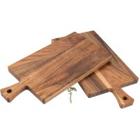 Cutting board with handle - Oiled walnut - 40 x 20 x 2 cm...