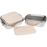 Lunchbox 1200ml Edelstahl mit Schneidebrett aus massivem...