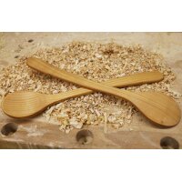 Großer Löffel aus geöltem Kirschholz mit runder Laffe - 35 cm