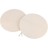 Wooden ham plate round without juice groove made of...