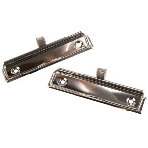 Klemmmechanik für Klemmbrett 120 mm Briefklemme Silber mit Stiftehalter