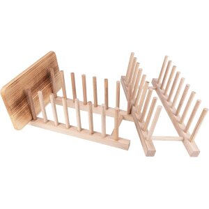 Holz Tellerständer aus Buchenholz - Platz für 8 Teller/Bretter