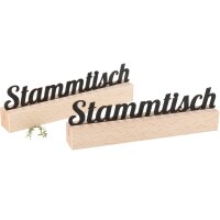 Wooden table stand made of beech with chalkboard -...