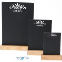 Wooden table stand made of beech with chalkboard - DIN A6...