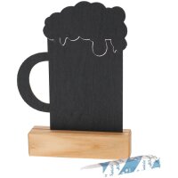 Wooden table stand made of beech with chalkboard - beer...