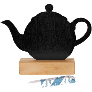 Holz Tischaufsteller aus Buche mit Kreidetafel - Teekarte