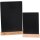Holz Tischaufsteller aus Buche mit Kreidetafel - rechteckig 150 x 142 mm