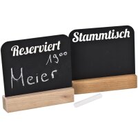 Wooden table stand made of beech with chalkboard -...