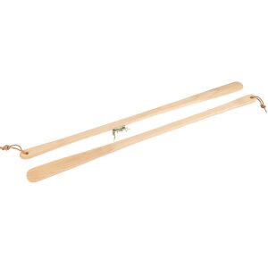 XXL Schuhlöffel aus geölter Buche 63 cm - Schuhanzieher mit Lederband