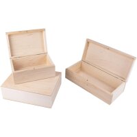Holz-Box mit Deckel und Sicherungspin - 23,5 x 11,5 x 7,0 cm